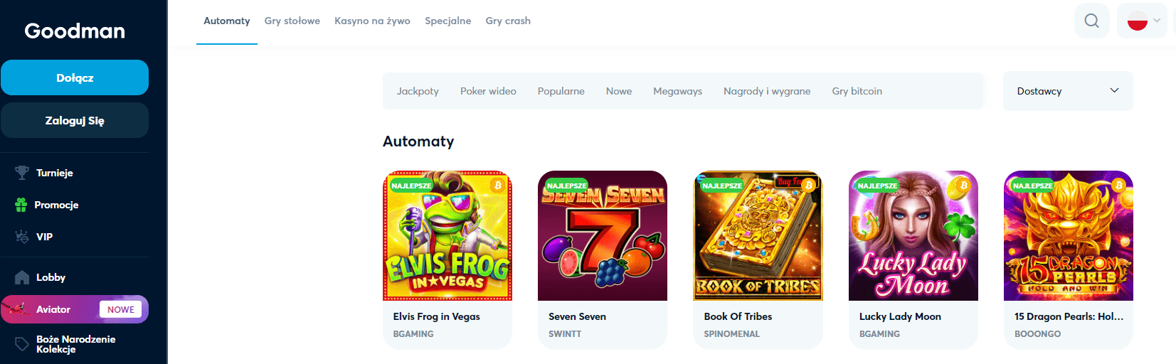 Goodman Casino gry online za darmo